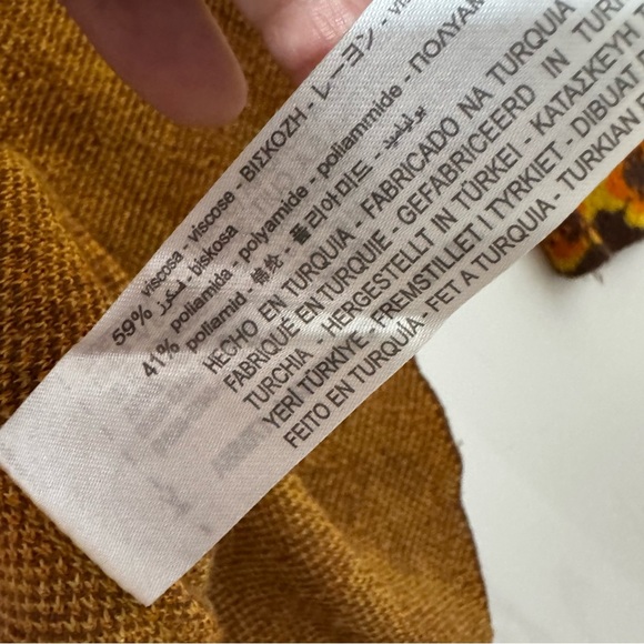 Zara Yellow and Orange Long Sleeve Dress - Picture 7 of 7